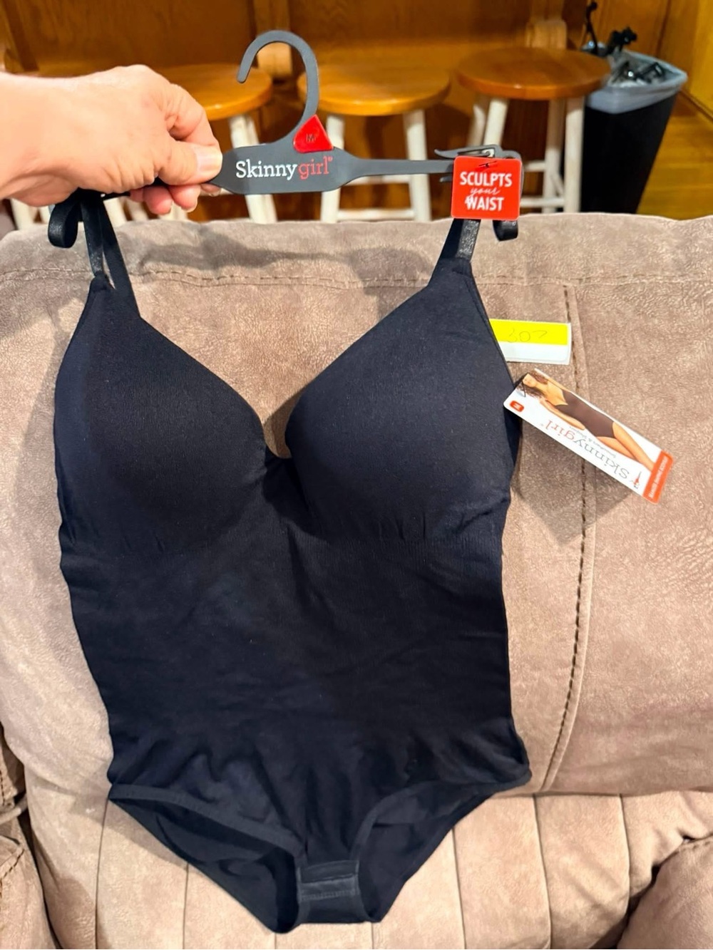 Skinnygirl Black Shaping Bodysuit with Padded Cups